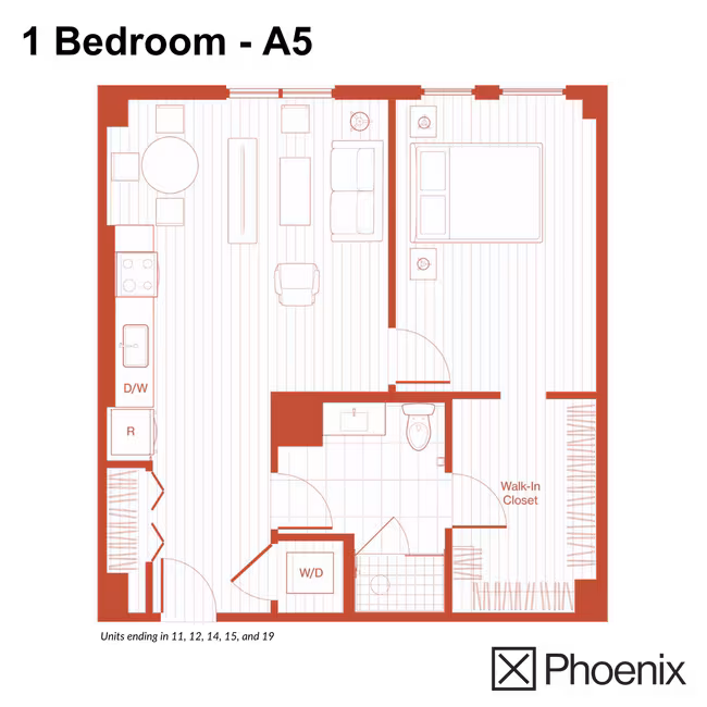 1 Bedroom - A5 X Phoenix-1819 floor plan
